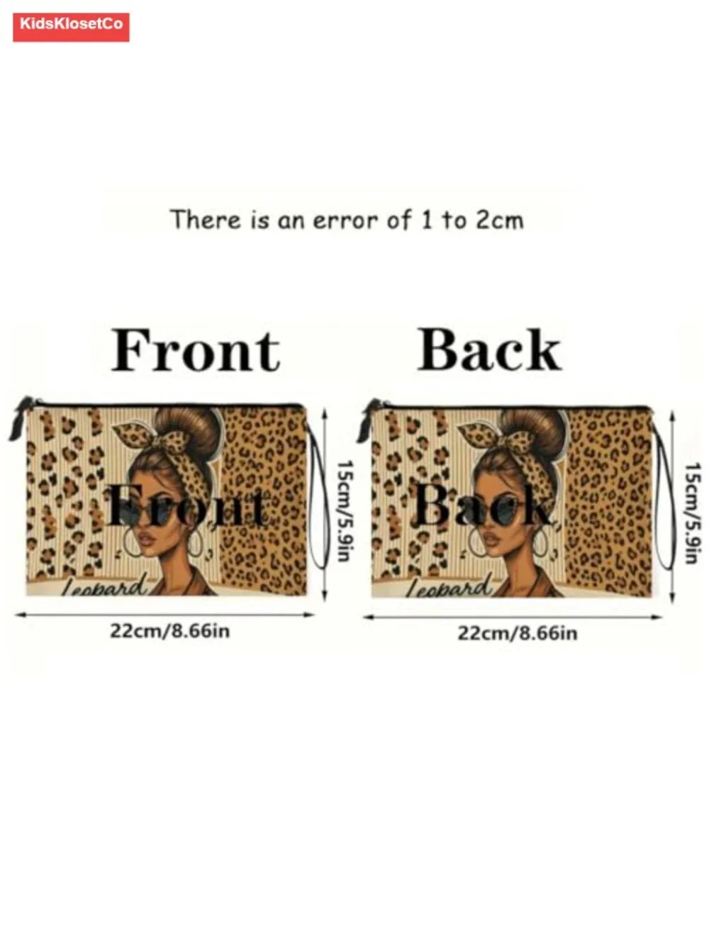 Leopard Print Canvas Cosmetic Bag Travel Toiletry Pouch